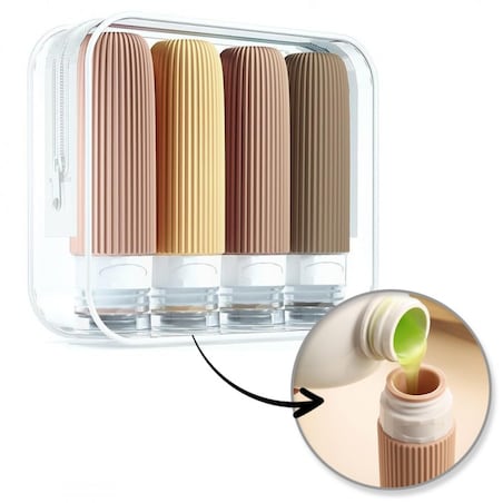 Zestaw silikonowych pojemniczków, buteleczek podróżnych 4w1 90ml KS137WZ2