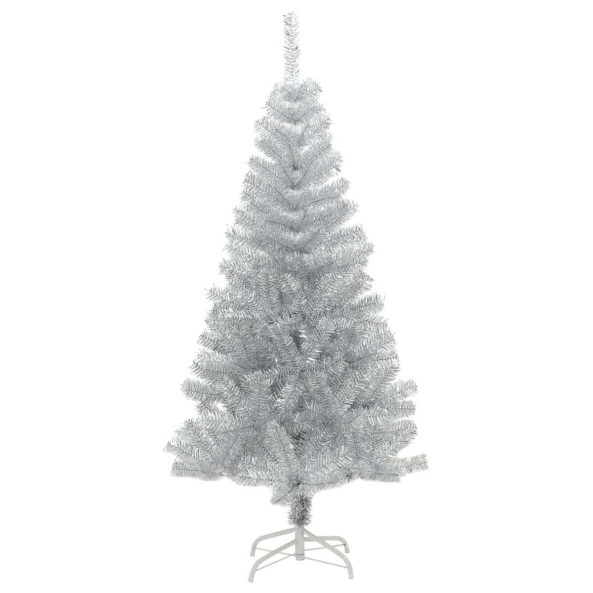 vidaXL Sztuczna choinka ze stojakiem, srebrna, 150 cm, PET