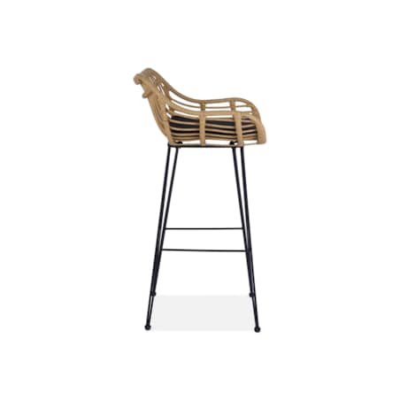 Konsimo BERIDIS Hoker w stylu loftowym wykonany z syntetycznego rattanu