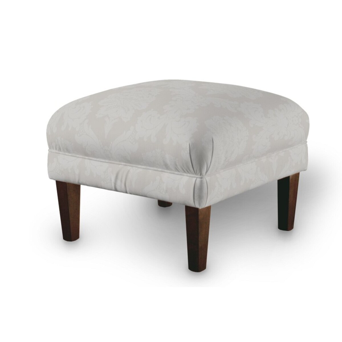 Podnóżek do fotela, liście akantu na jasno-popielatym tle , 56 x 56 x 40 cm, Damasco