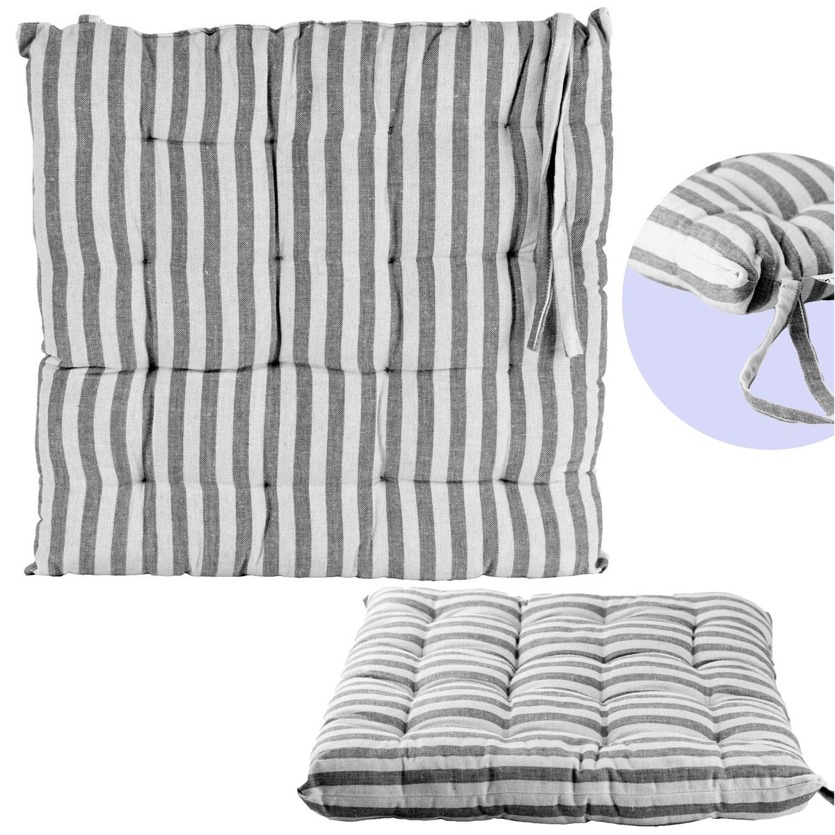 Poduszka Na Krzesło Ogrodowe Do Domu Na Taras 40X40 Cm Czarne