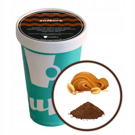 Kawa aromatyzowana smak SNIKERS mielona ARABICA Cup&You 200g PREMIUM - kawa smakowa deserowa