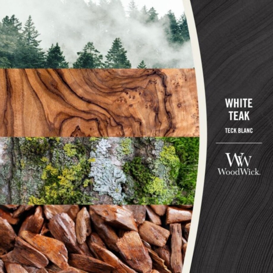 WoodWick świeca duża WHITE TEAK