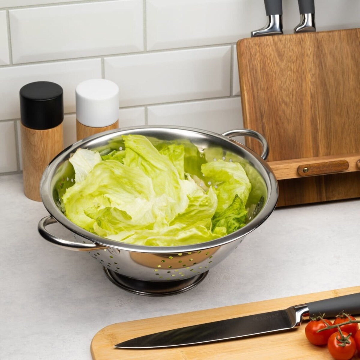 Stalowy durszlak 24cm z uchwytami KINGHOFF