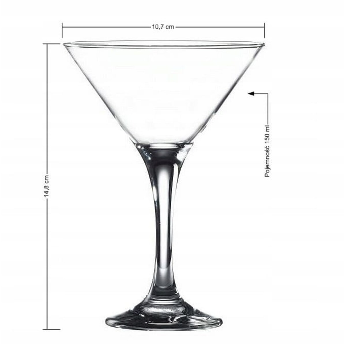 Zestaw Kieliszków do Drinków martini Szampana Koktajlu 150 ml 6 sztuk