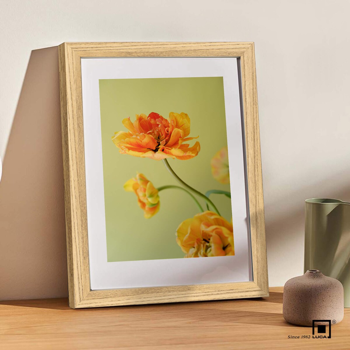 Ramka na zdjęcia 15x20 cm brązowa rama MDF z plexi do postawienia powieszenia klasyczna ramka