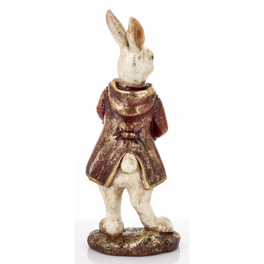 Dekoracja - królik 35x14x9 cm MALJUNA-2 w płaszczu z kapturem