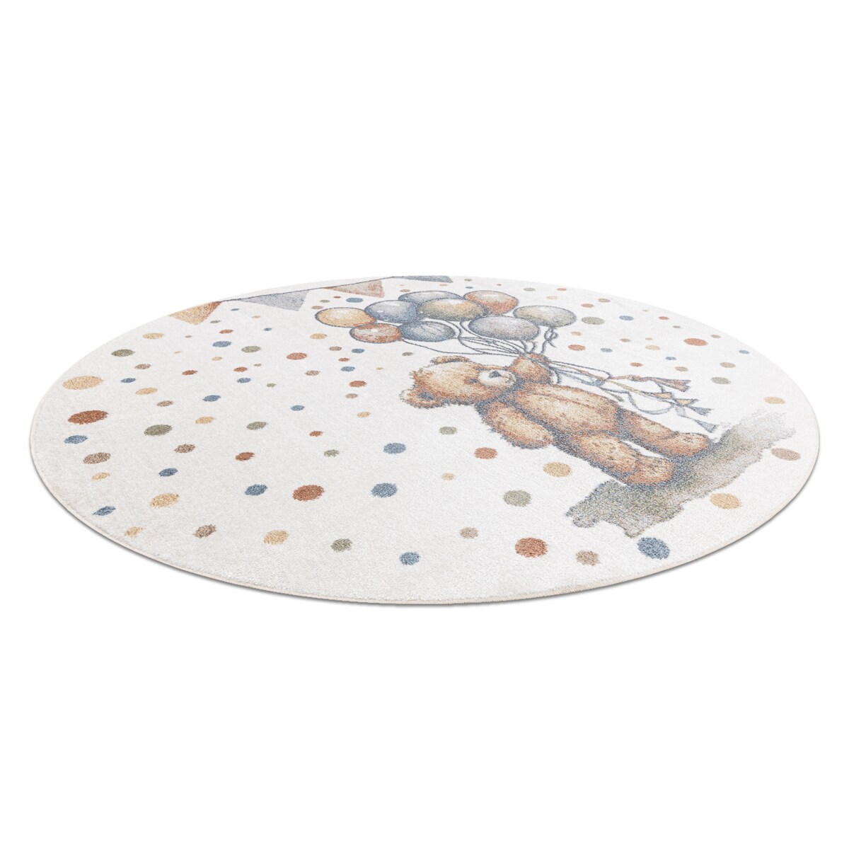 Dywan BONO 9614 koło Miś, balony kremowy / koło 160 cm