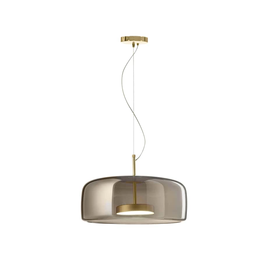 Lampa Wisząca Led Szkło Amber Nowoczesna Złota