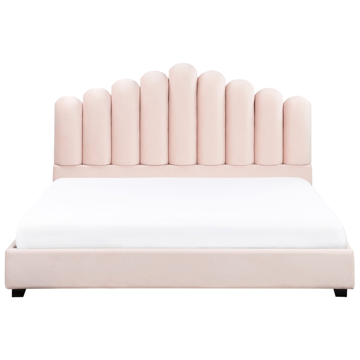 Łóżko wodne Welur VINCENNES 180 x 200 cm Pastelowy róż