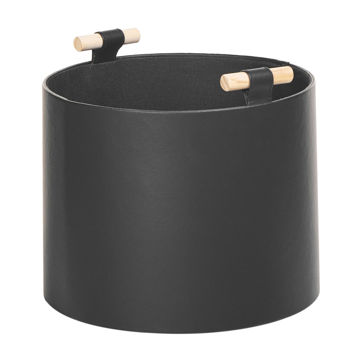 Zestaw 3 koszy z ekoskóry czarny ARAM