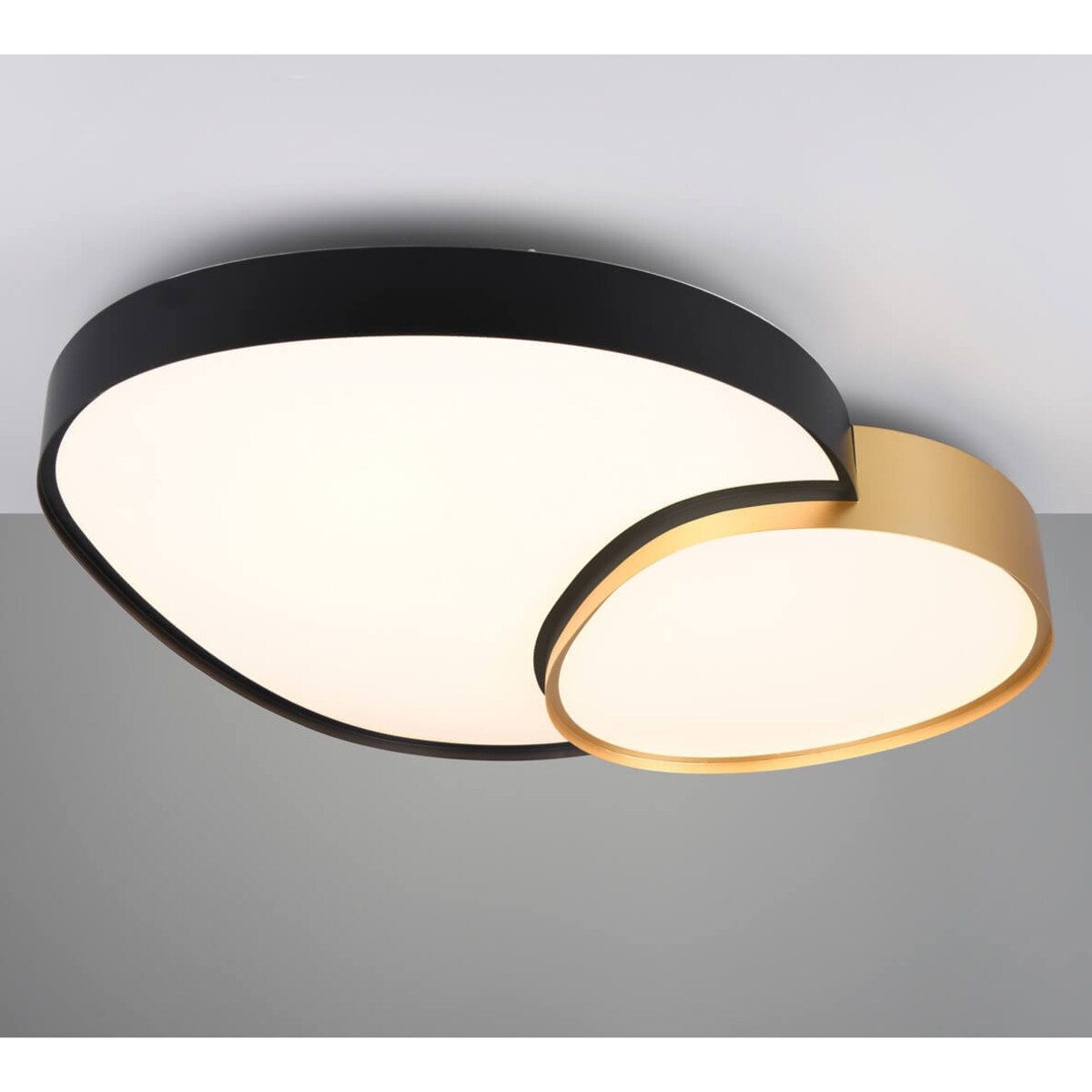 Ściemnialny plafon z pilotem Rise 647519280 Trio LED 51W 2700-6500K złota czarna biała