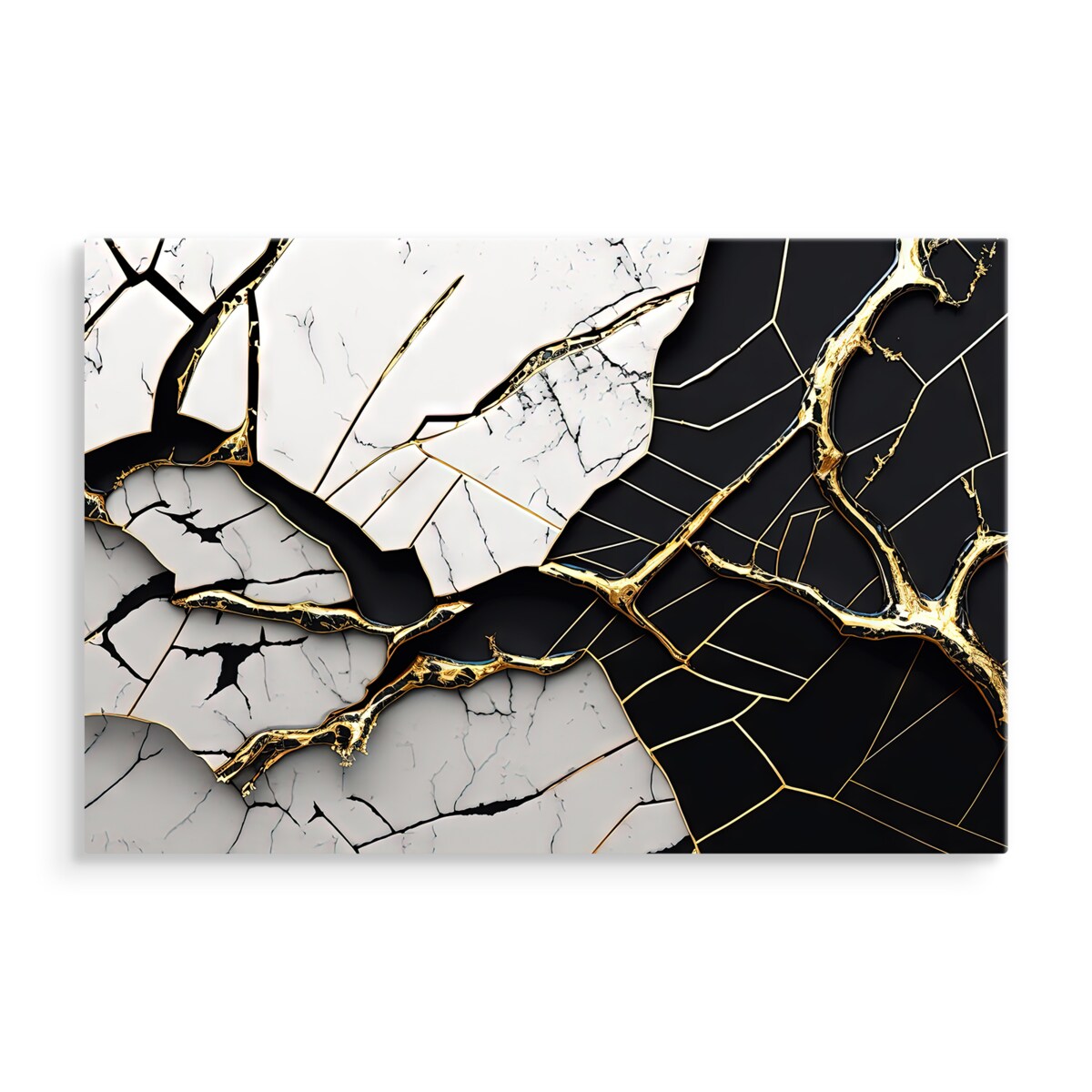 Obraz Ścienny Czarno-biały Popękany MARMUR 120x80cm