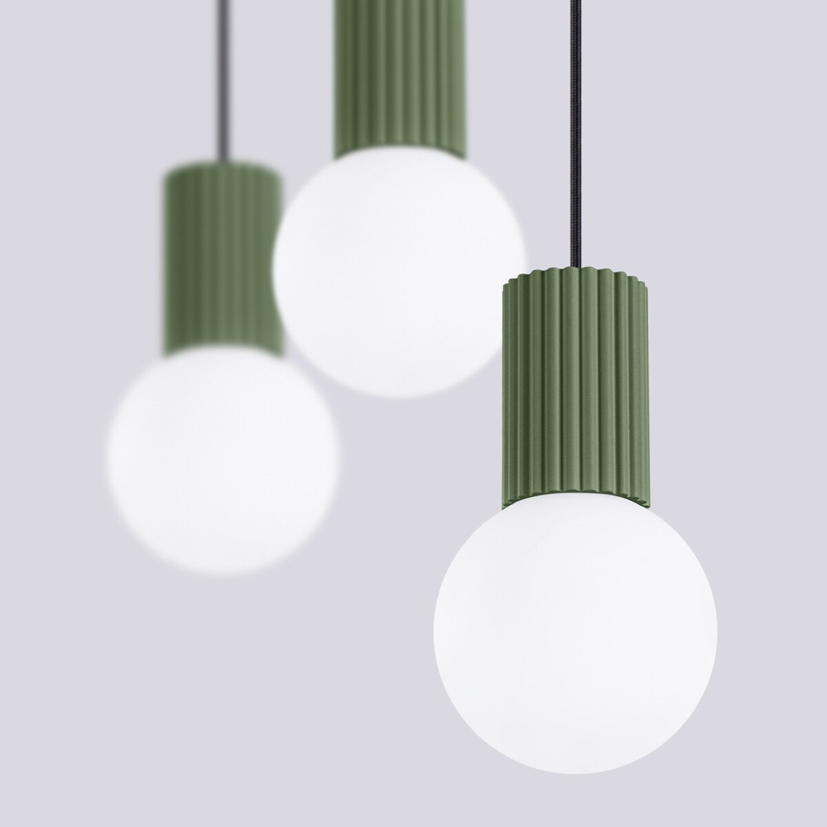 Lampa wisząca HALO 3L zielona oliwka