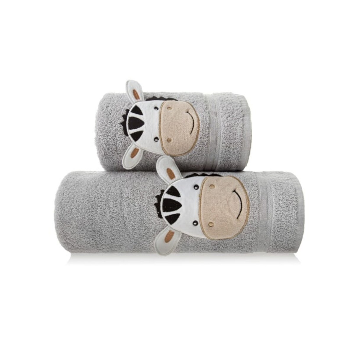 Szary Gruby miękki Ręcznik do Rąk dla Dzieci 30 x 50 Zebra do Przedszkola
