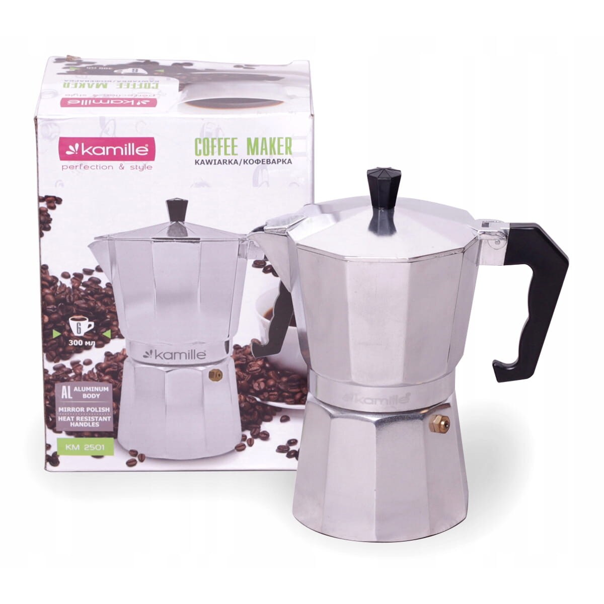 Kawiarka kafeterka zaparzacz do kawy aluminium 300ml KAMILLE