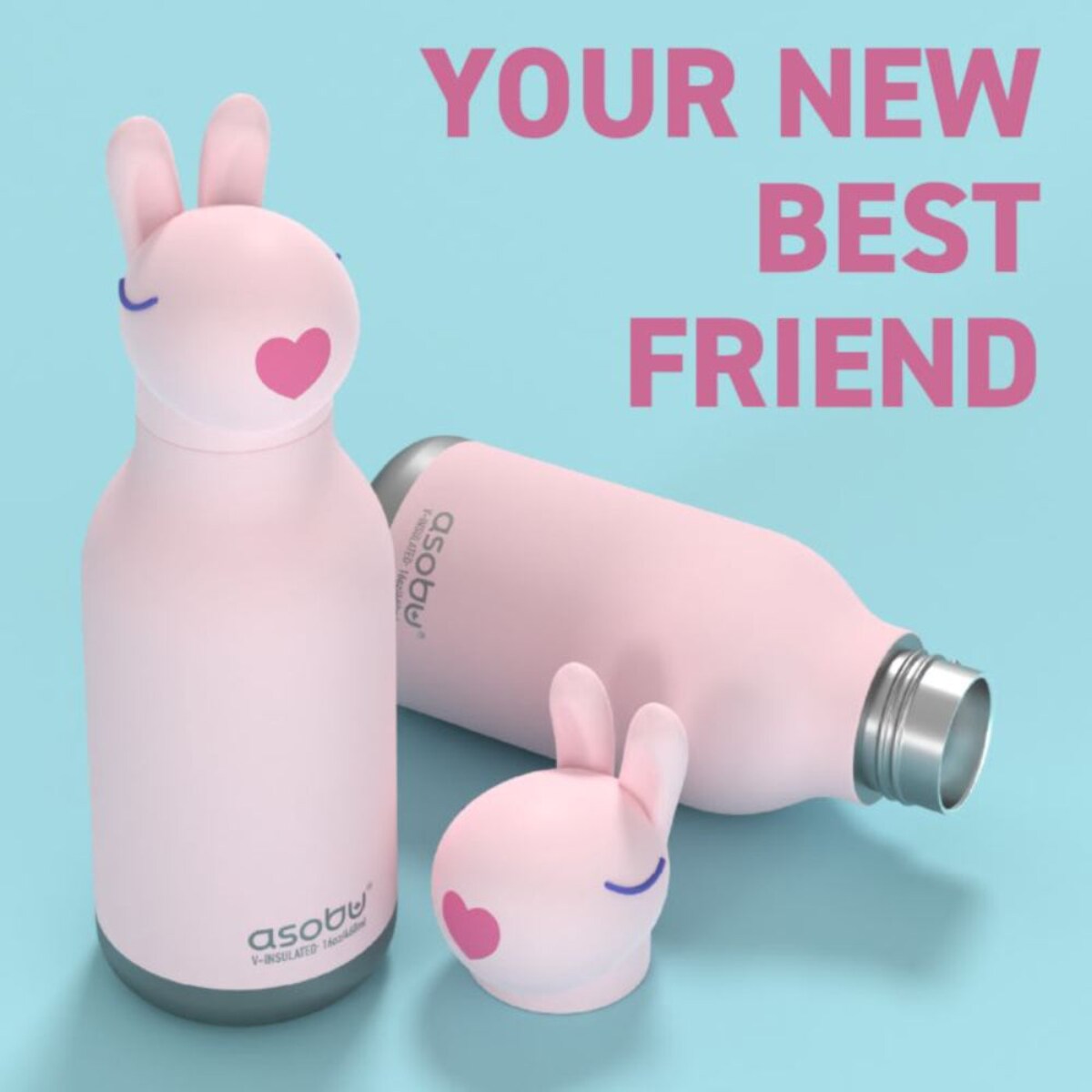 ASOBU BESTIE BOTTLE butelka termiczna dla dziecka, Bunny