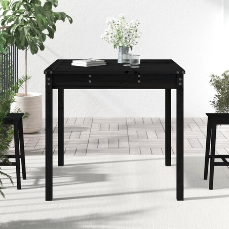 vidaXL Stolik ogrodowy, czarny, 82,5x82,5x76 cm, lite drewno sosnowe