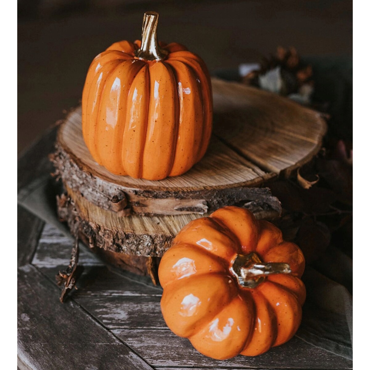 FIGURKA DYNIA POMARAŃCZOWA OZDOBNA NA HALLOWEEN JESIEŃ OGRODOWA DO OGRODU