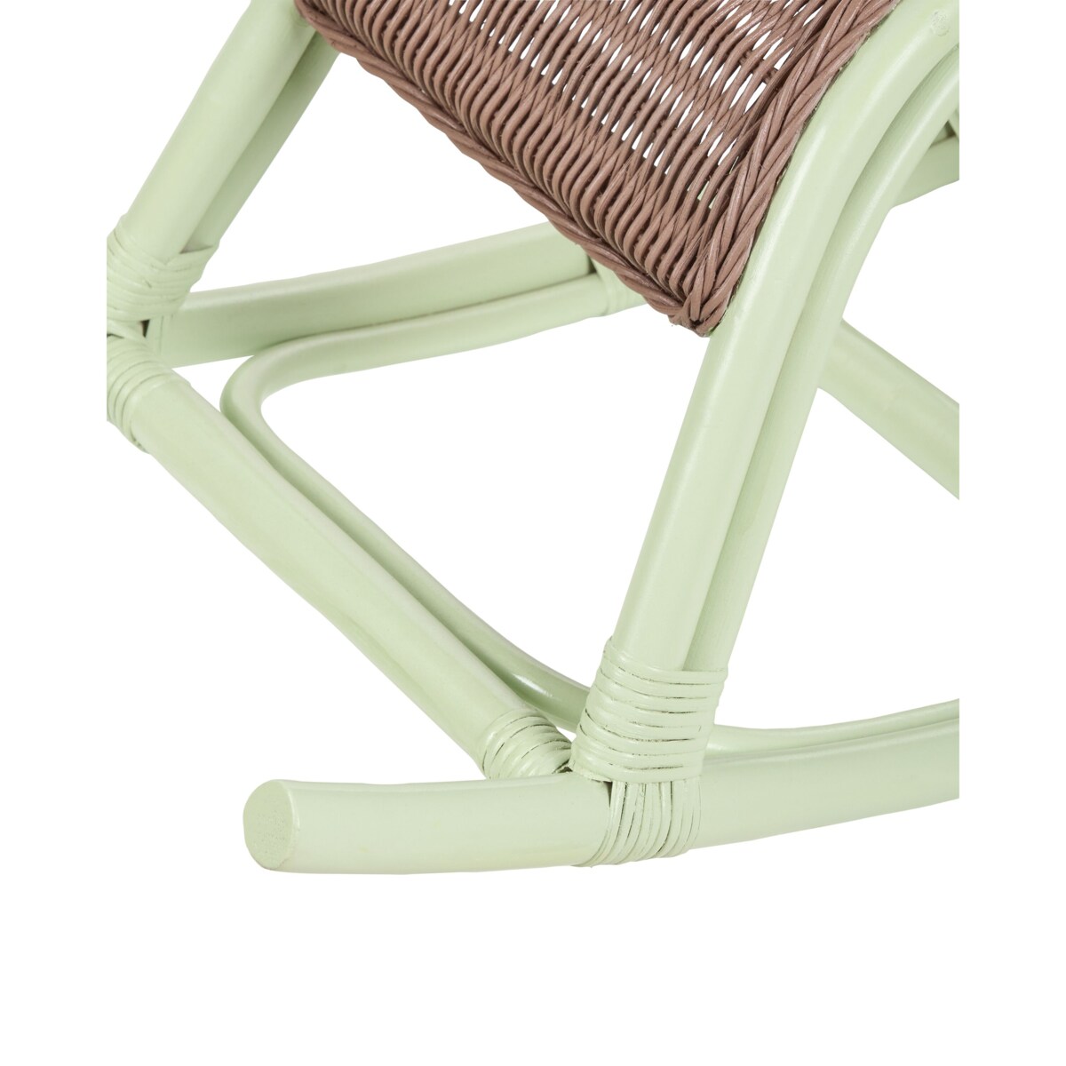 Rattanowy bujak na biegunach jasnozielony ASPRIA