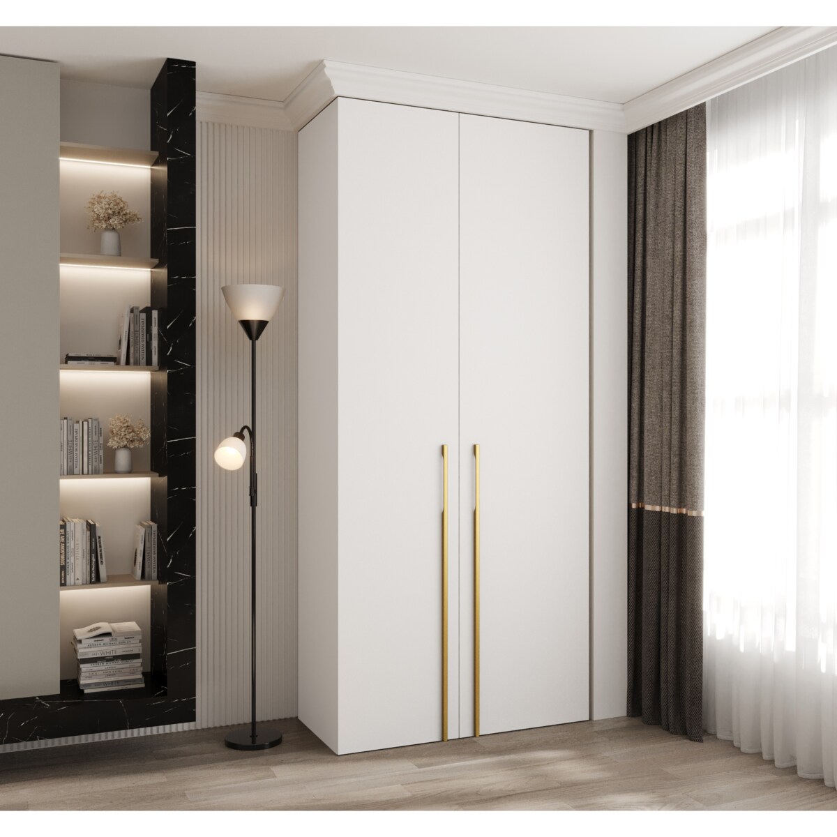 Szafa dwudrzwiowa Como 3 110 gł.40 biały+złoty