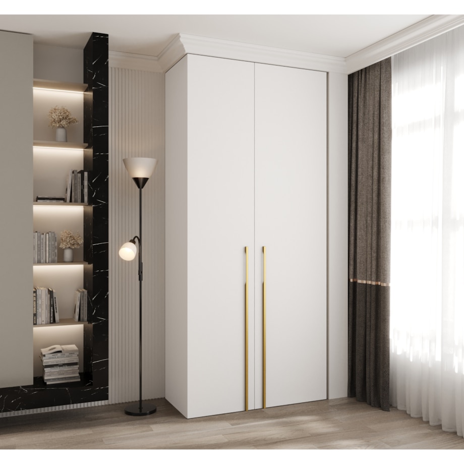 Szafa dwudrzwiowa Como 3 110 gł.40 biały+złoty