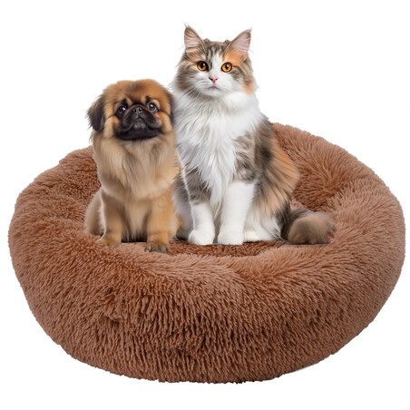 PLUSZOWE OKRĄGŁE LEGOWISKO kojec DLA PSA KOTA poduszka posłanie 60x60