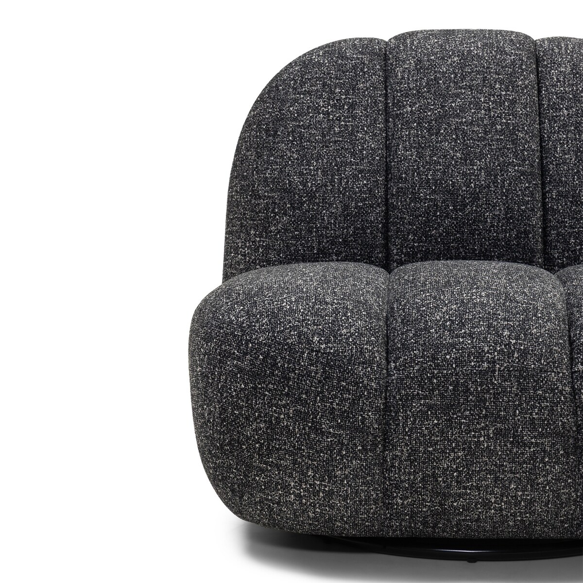 Fotel obrotowy ciemnoszary melanż bouclé Bulk
