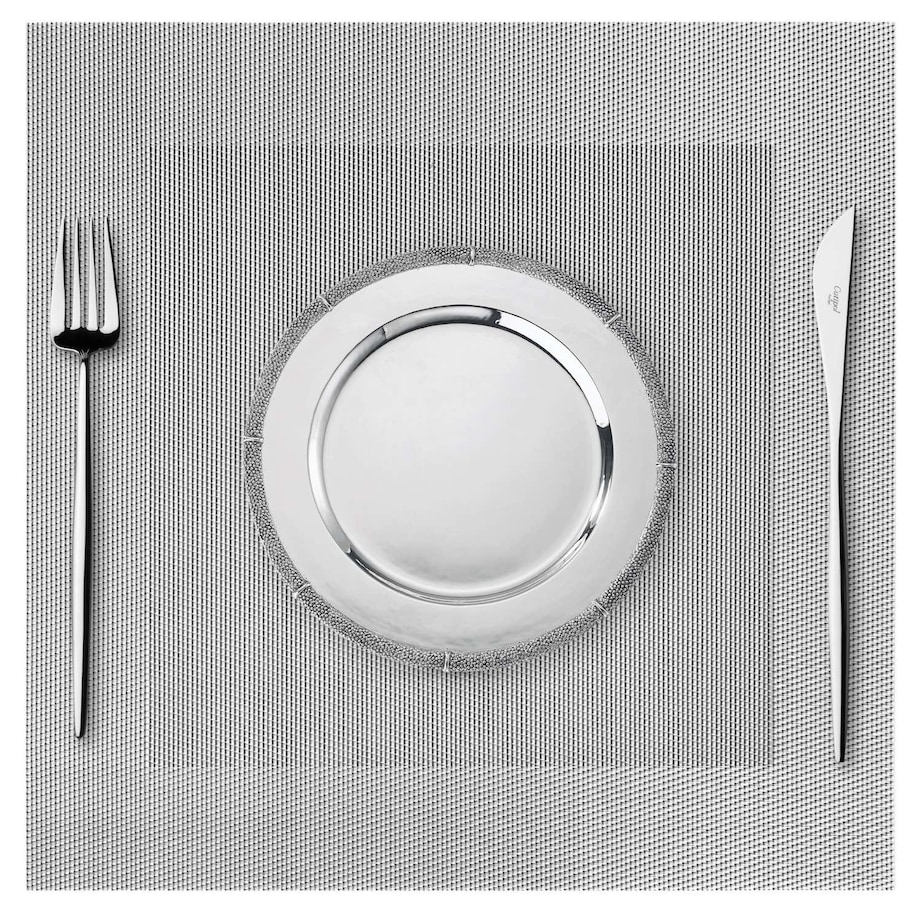 Srebrna Podkładka na Stół Blat pod Naczynia Talerze 35 x 35 latte Kwadratowa