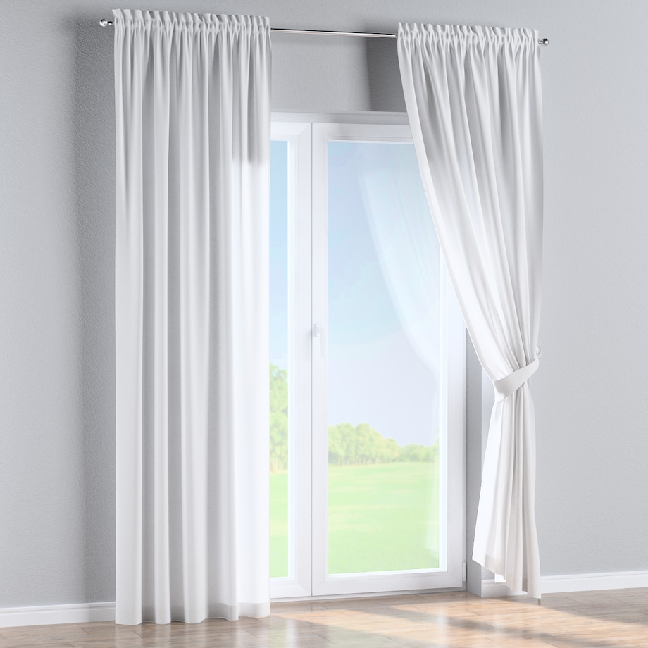 Zasłona na kanale z grzywką 1 szt. 130x260 biały