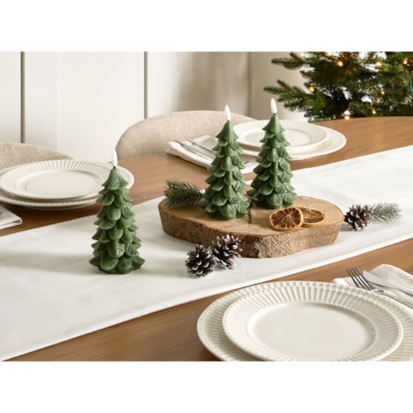 Zestaw 3 świec LED VELOURA Choinka 16 cm Zielony