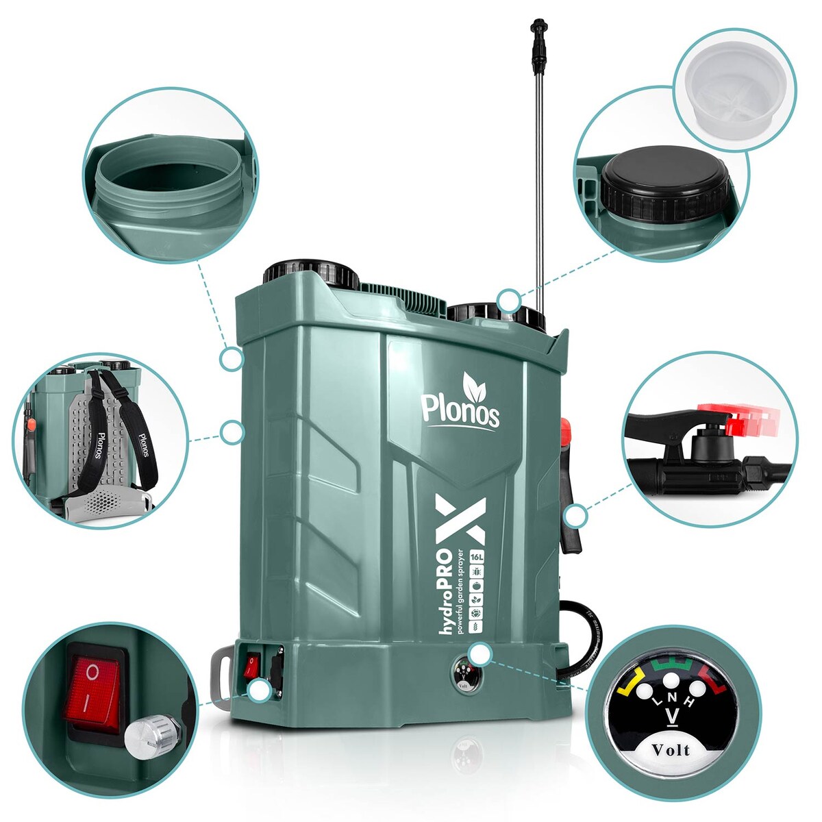 Opryskiwacz akumulatorowy Plonos PL-602 plecakowy elektryczny 16L 460201