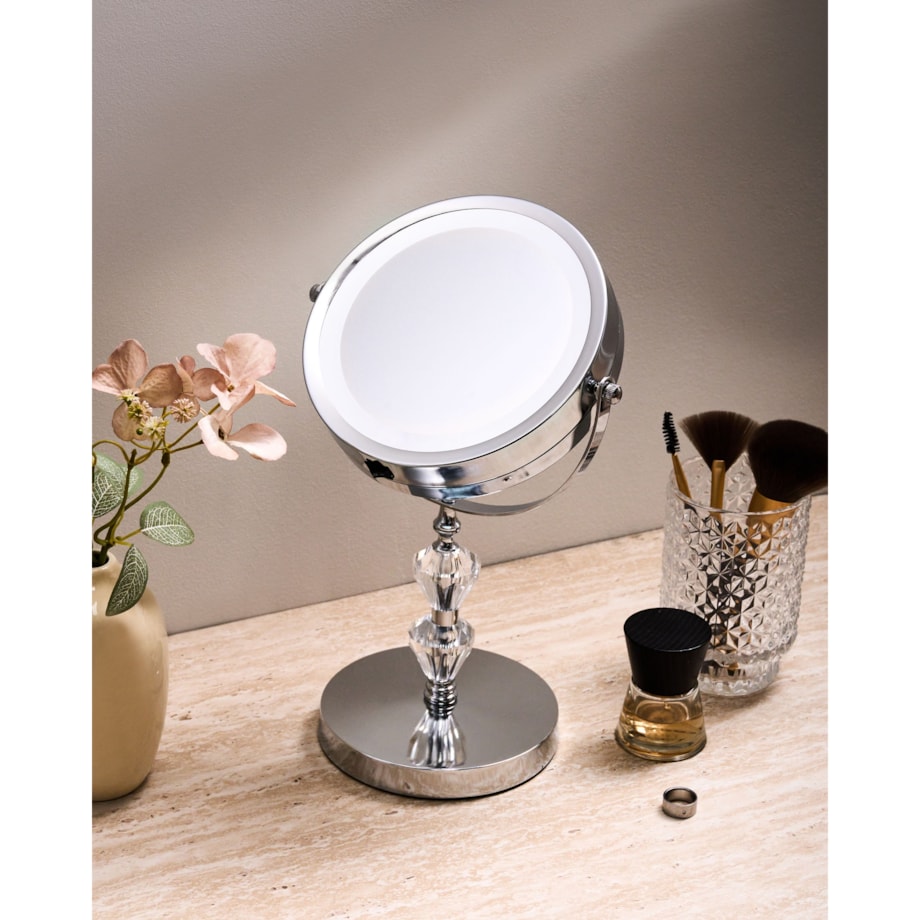 Lusterko kosmetyczne LED ø 20 cm srebrne LAON