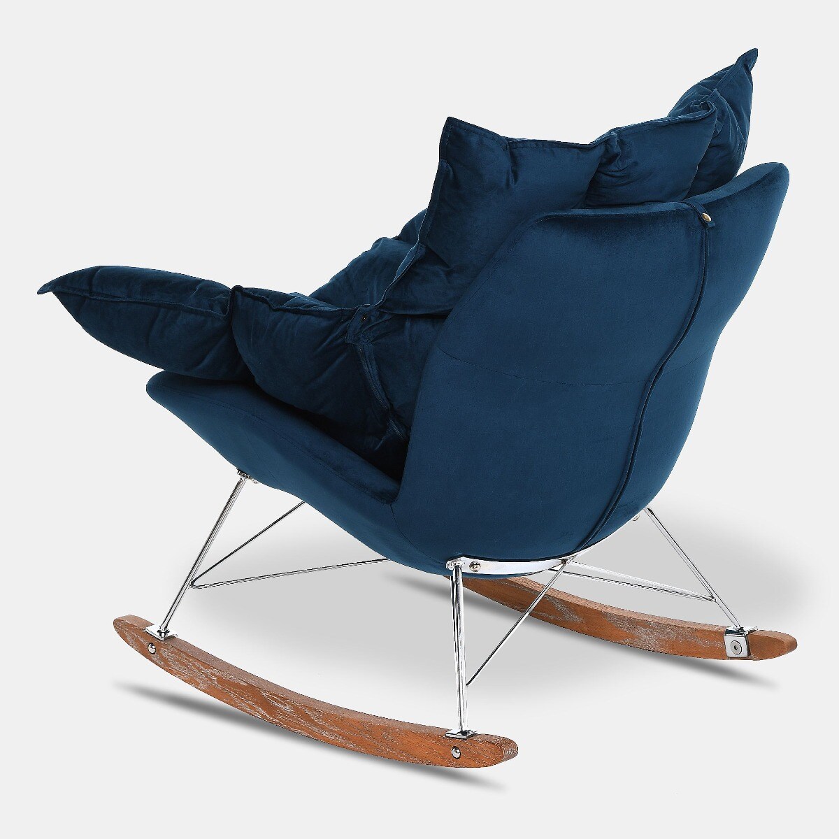 Fotel bujany Lieslie granatowy welur 90x102x85 cm Miloo Home