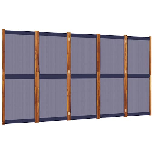 vidaXL Parawan 5-panelowy, ciemnoniebieski, 350x180 cm