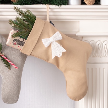 Skarpeta na prezenty boże narodzenie, święta, świąteczne, caffe latte (beżowy), 29 x 18 x 39 cm