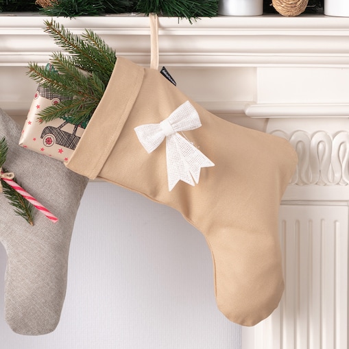 Skarpeta na prezenty boże narodzenie, święta, świąteczne, caffe latte (beżowy), 29 x 18 x 39 cm