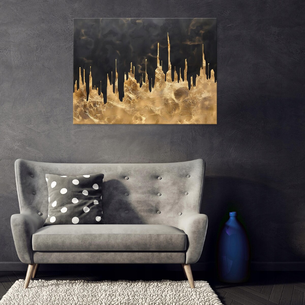OBRAZ ABSTRAKCJA GLAMOUR ZŁOTY DO SYPIALNI SALONU KUCHNI NA PŁÓTNIE 120x80