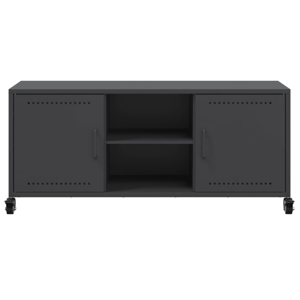 vidaXL Szafka RTV, czarna, 100,5x39x43,5 cm, stal