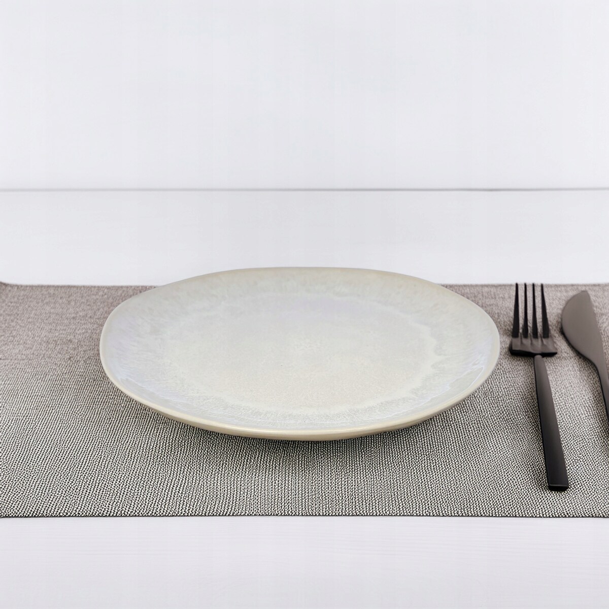 TALERZ OBIADOWY PŁYTKI PŁASKI DUŻY 28cm CERAMICZNY BEŻOWY NA SZTUKI SERWIS