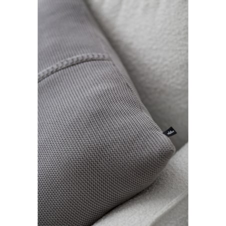 Poszewka klasyczna z przeszyciem szara, 40 x 60 cm, La Manta