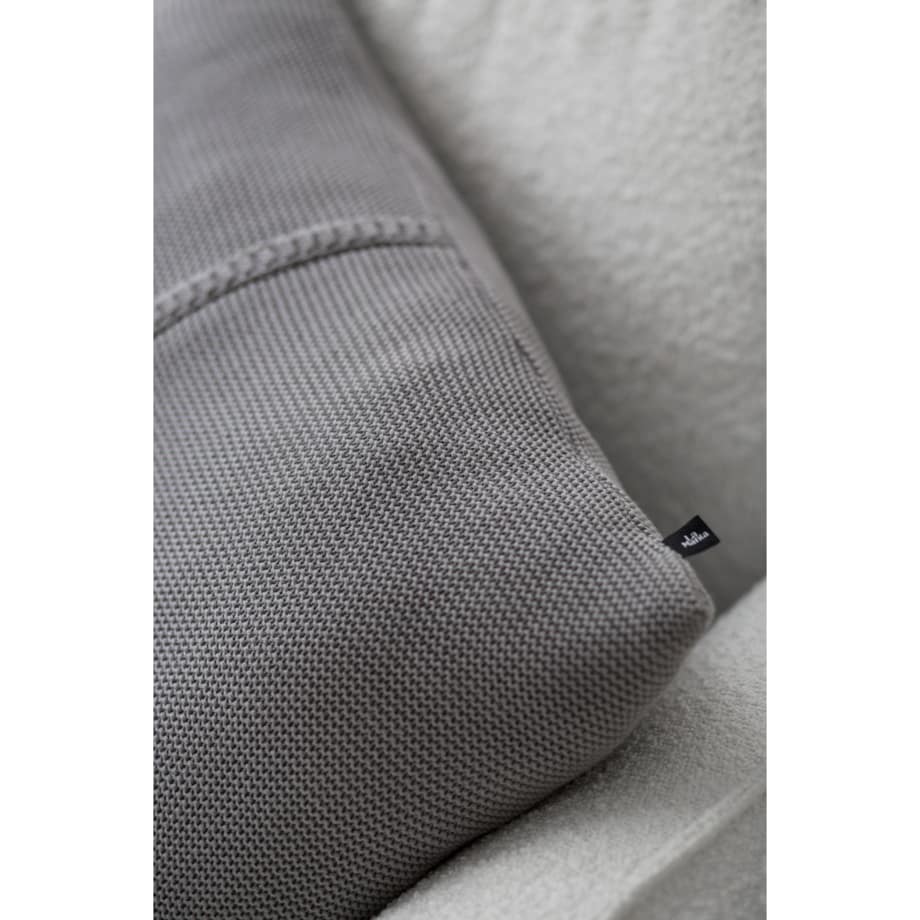 Poszewka klasyczna z przeszyciem szara, 40 x 60 cm, La Manta