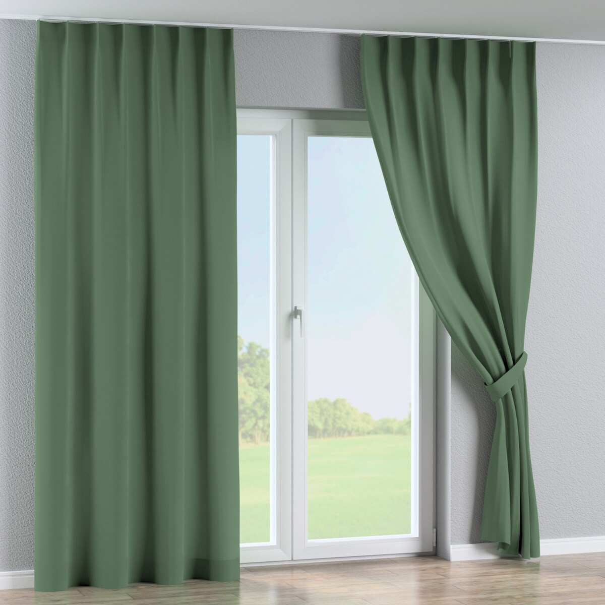 Zasłona na haczykach flex pojedynczych 130x245 zielony