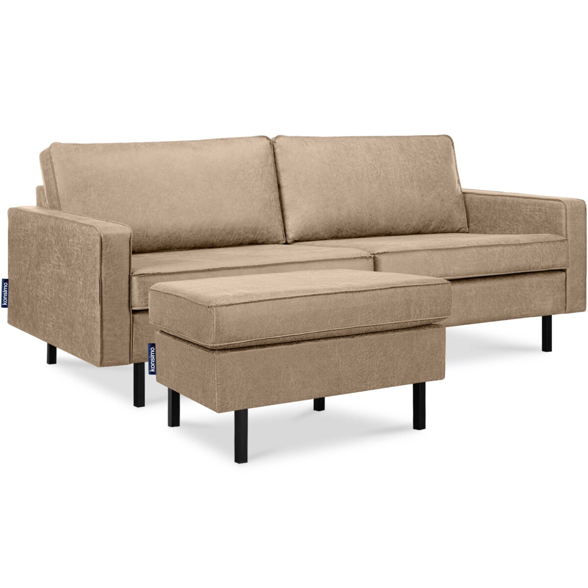 KONSIMO INVIA Sofa w stylu loftowym, 3-osobowa, kolor beżowy