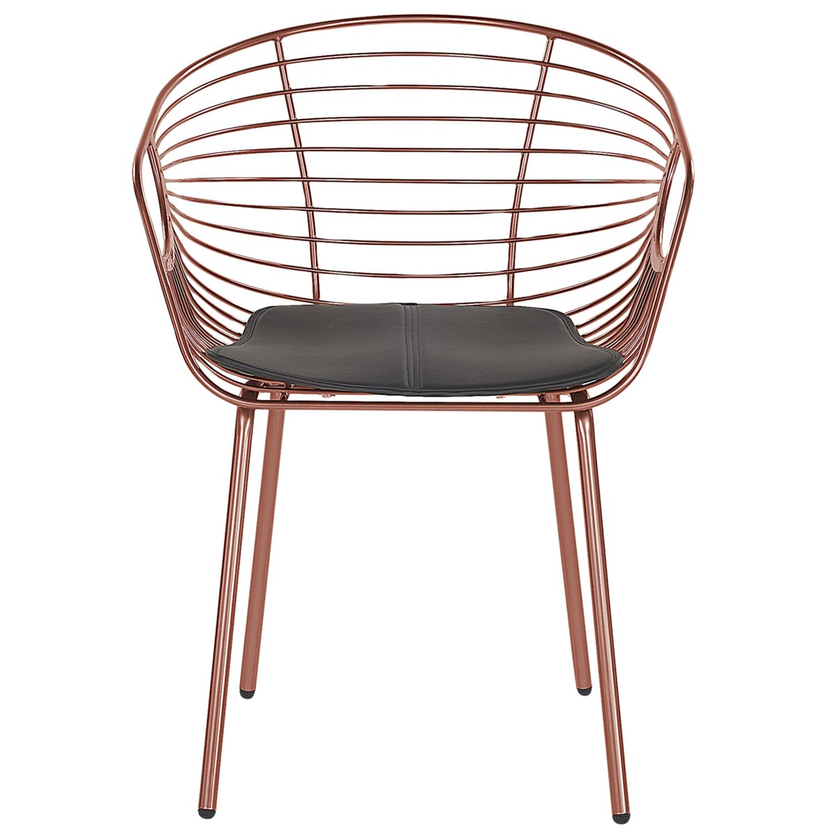 Zestaw 2 metalowych krzeseł do jadalni miedziany HOBACK