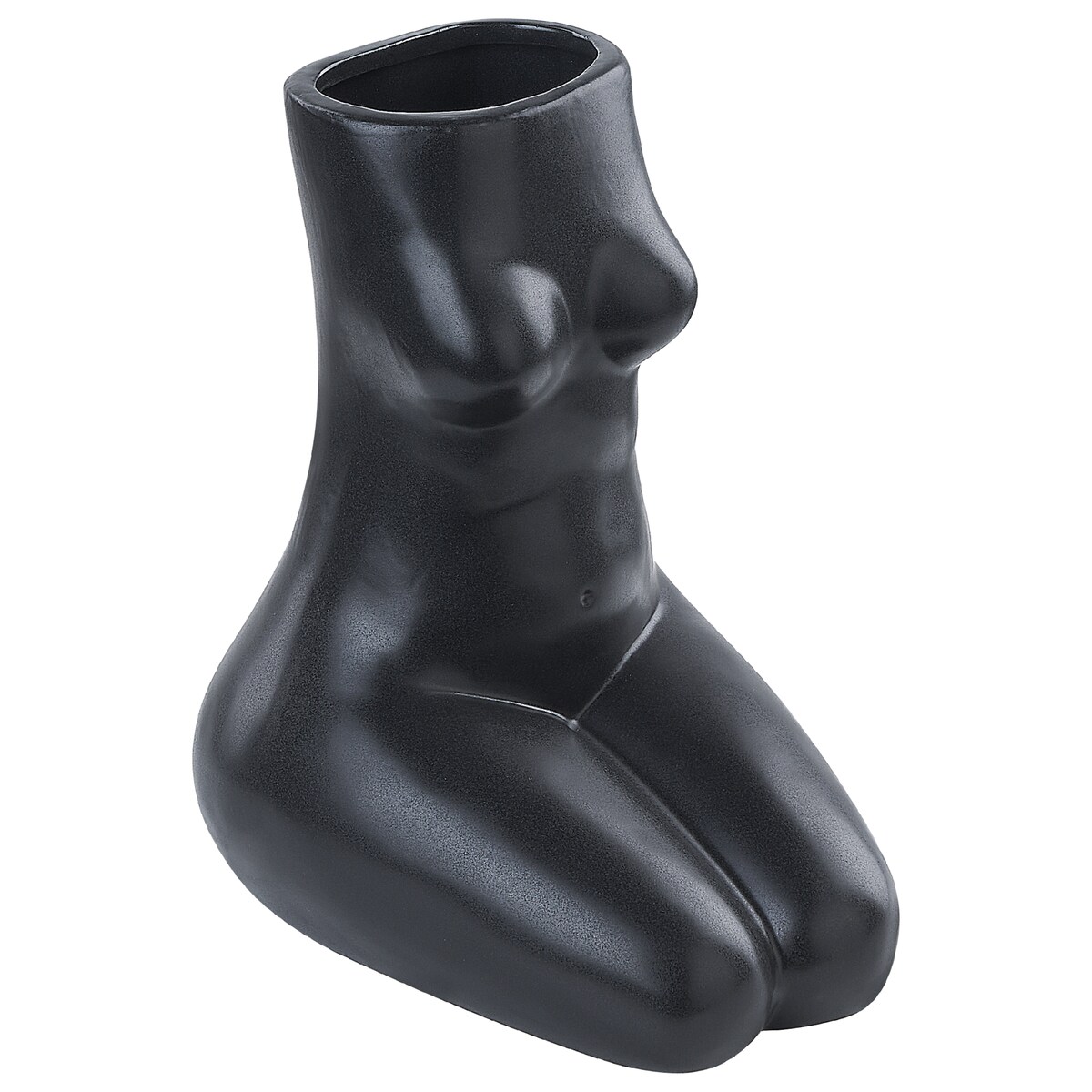Wazon na kwiaty PYRGOS Ceramika 22 cm Czarny