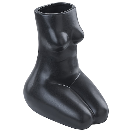 Wazon na kwiaty PYRGOS Ceramika 22 cm Czarny