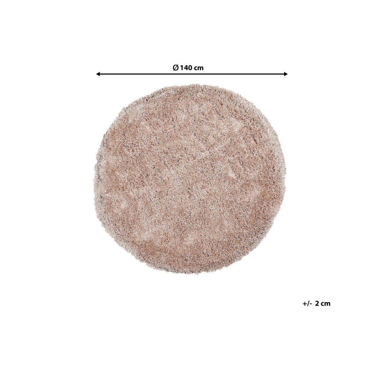 Dywan shaggy okrągły ⌀ 140 cm beżowy CIDE