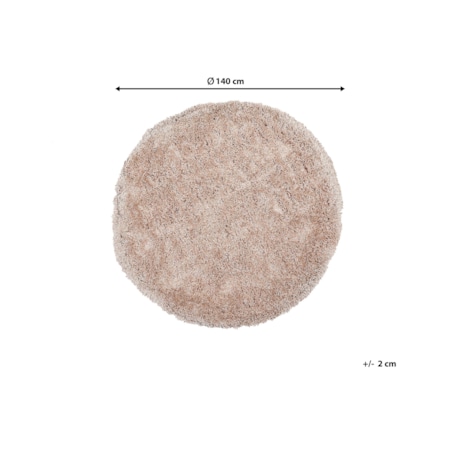 Dywan shaggy okrągły ⌀ 140 cm beżowy CIDE