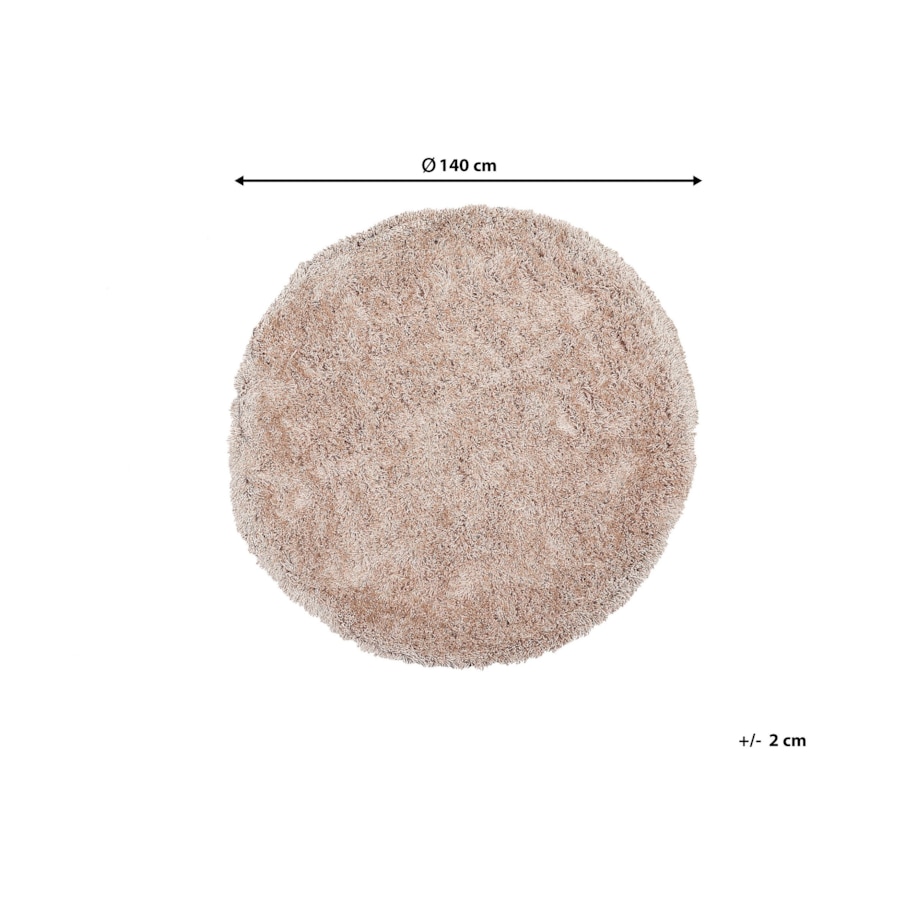 Dywan shaggy okrągły ⌀ 140 cm beżowy CIDE